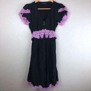 Betsey Johnson Black and Purple Lace Dress